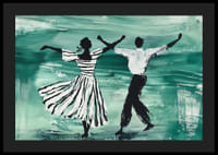 En dansande duo svävar över en grön bakgrund av rörelse-4