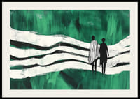 Zwei Figuren umgeben von den sanften Bewegungen des Grüns-2