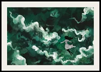 A girl floats through mysterious green clouds-2
