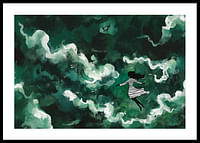 Ein Mädchen schwebt durch geheimnisvolle grüne Wolken-0