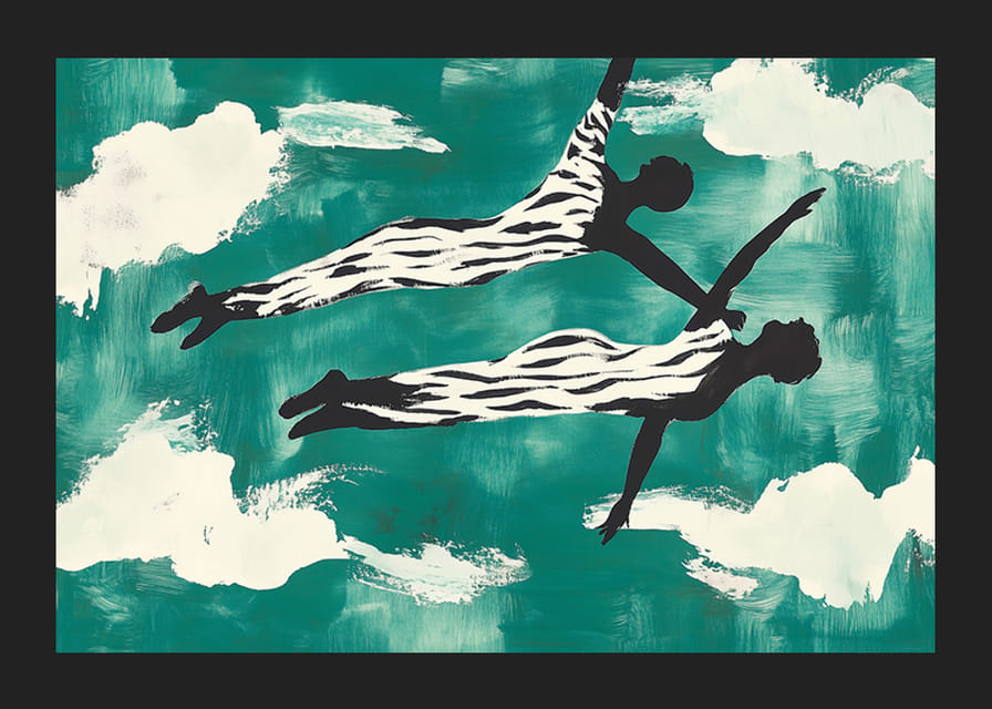 Két táncos elegánsan lebeg a felhők között-12