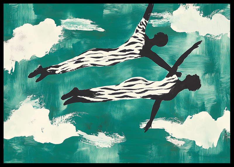 Two dancers float elegantly through the clouds-12
