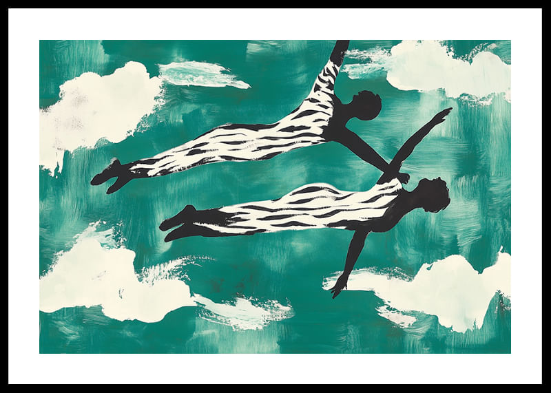 Two dancers float elegantly through the clouds-12