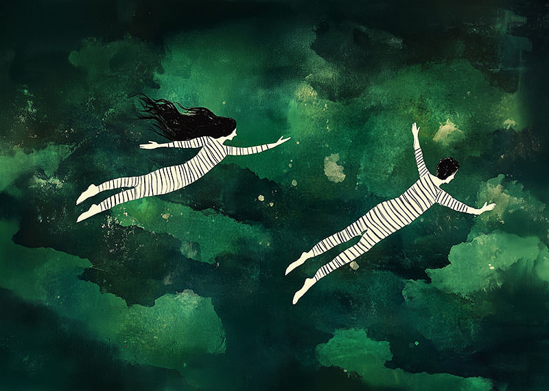 Un vol onirique dans le ciel nocturne apporte un sentiment de liberté et d'aventure-12