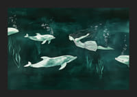 En magisk undervannsverden med delfiner og en havfrue-5