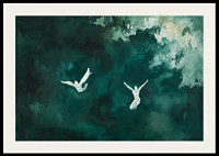 Two silhouettes float in a mysterious green mist.-2