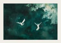 Dos siluetas flotan en una misteriosa niebla verde.-3