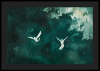 Two silhouettes float in a mysterious green mist.-4