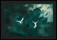 Dos siluetas flotan en una misteriosa niebla verde.-4