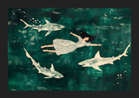 Dreamlike swim with sharks in a mysterious, green sea-5