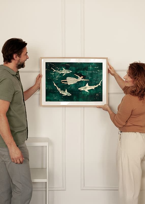 Dreamlike swim with sharks in a mysterious, green sea-12