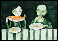 Two people share a quiet meal of shrimp-6