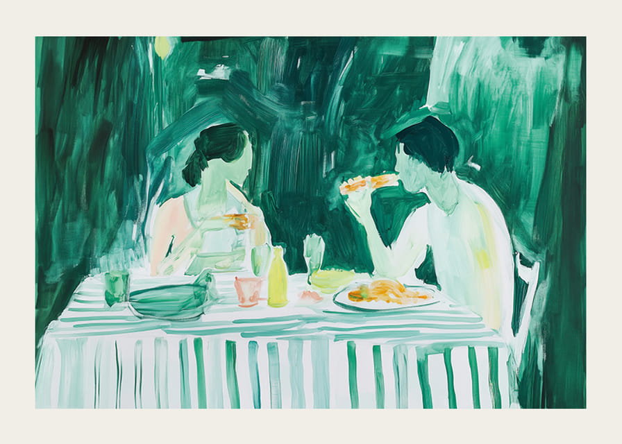 Dineren in groene tinten, waar intimiteit en conversatie stromen-12