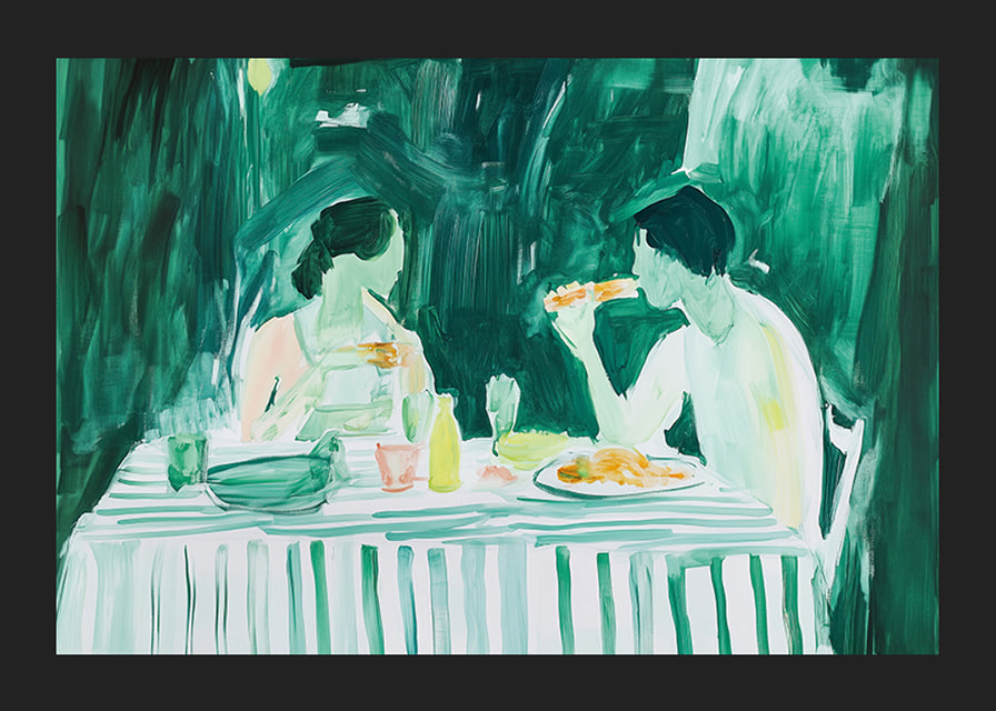 Dinner in green tones, where intimacy and conversation flow-12