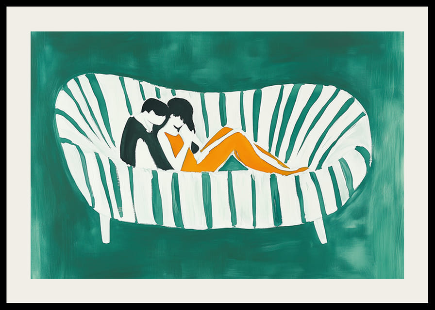 Una pareja amorosa en un abrazo acogedor y colorido.-12