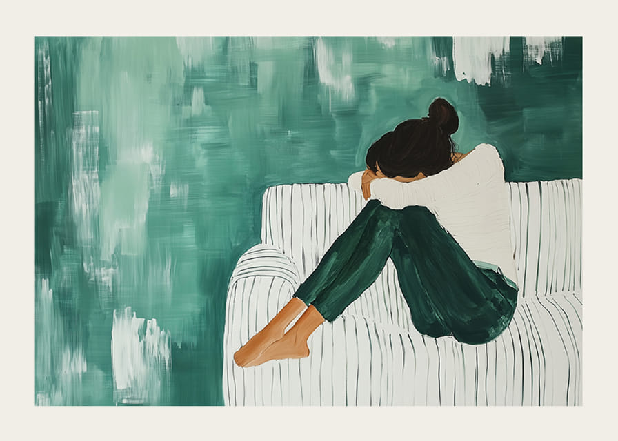 La suave elegancia en tonos verdes y blancos expresa un pensamiento profundo.-12