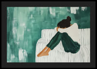 La suave elegancia en tonos verdes y blancos expresa un pensamiento profundo.-4