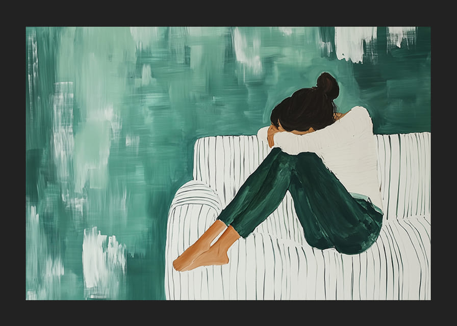 La suave elegancia en tonos verdes y blancos expresa un pensamiento profundo.-12