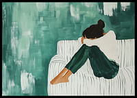 Soft elegance in green and white tones expresses deep thought-2