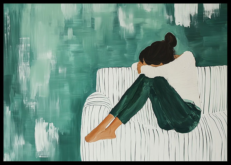 Soft elegance in green and white tones expresses deep thought-12