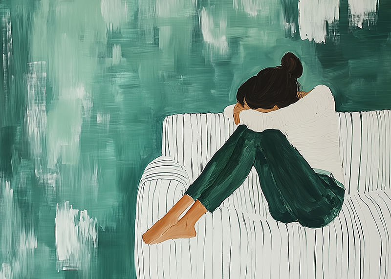 Soft elegance in green and white tones expresses deep thought-12