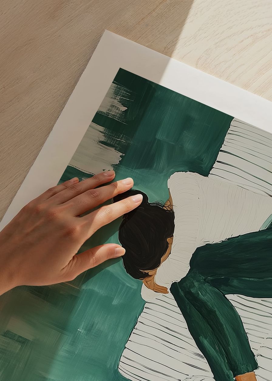 Soft elegance in green and white tones expresses deep thought-12