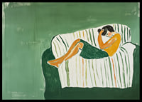 A relaxed figure rests in a harmonious green environment-6