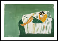 A relaxed figure rests in a harmonious green environment-0