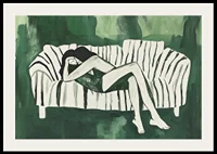 A relaxing scene filled with calm and harmony in green tones-2