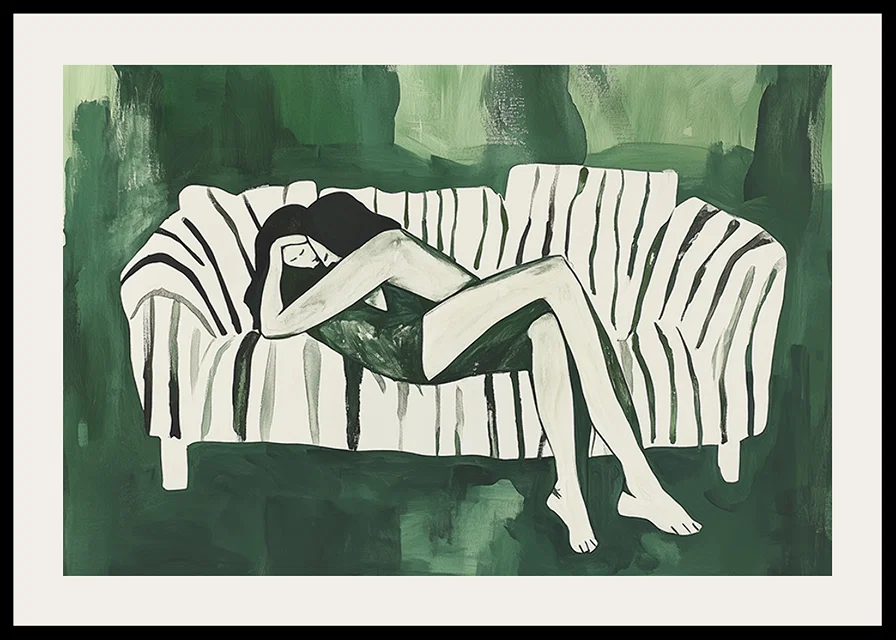 A relaxing scene filled with calm and harmony in green tones-12