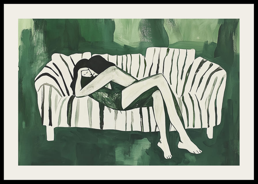 En avslappende scene fylt med ro og harmoni i grønne toner-12