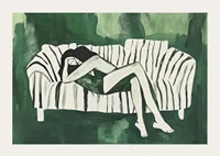 A relaxing scene filled with calm and harmony in green tones-3