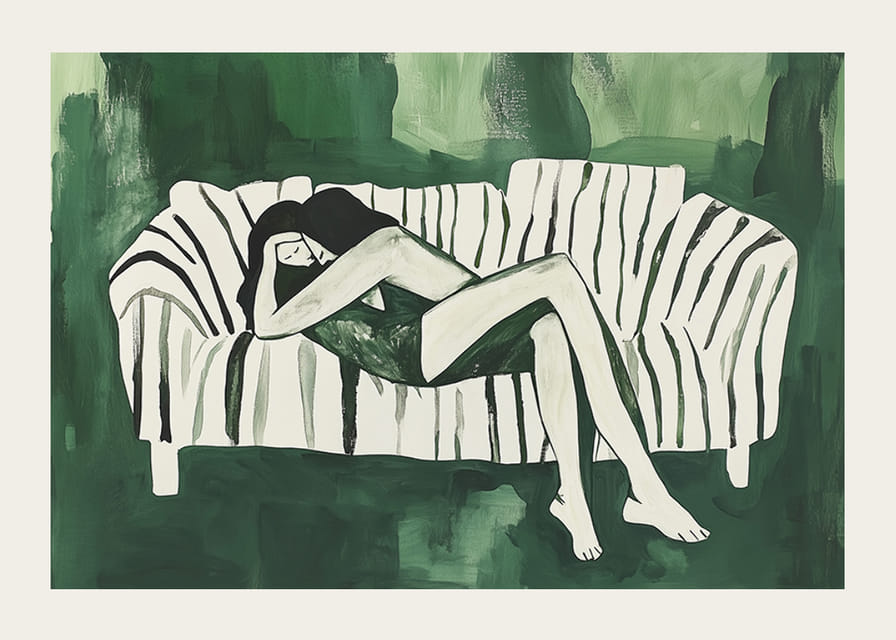 En avslappende scene fylt med ro og harmoni i grønne toner-12