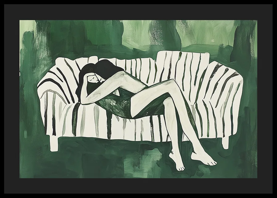 A relaxing scene filled with calm and harmony in green tones-12