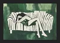 A relaxing scene filled with calm and harmony in green tones-5