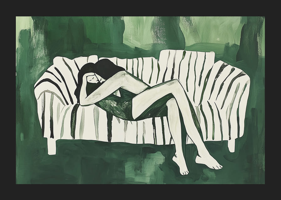 En avslappende scene fylt med ro og harmoni i grønne toner-12