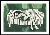 A relaxing scene filled with calm and harmony in green tones-0