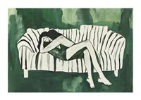A relaxing scene filled with calm and harmony in green tones-1