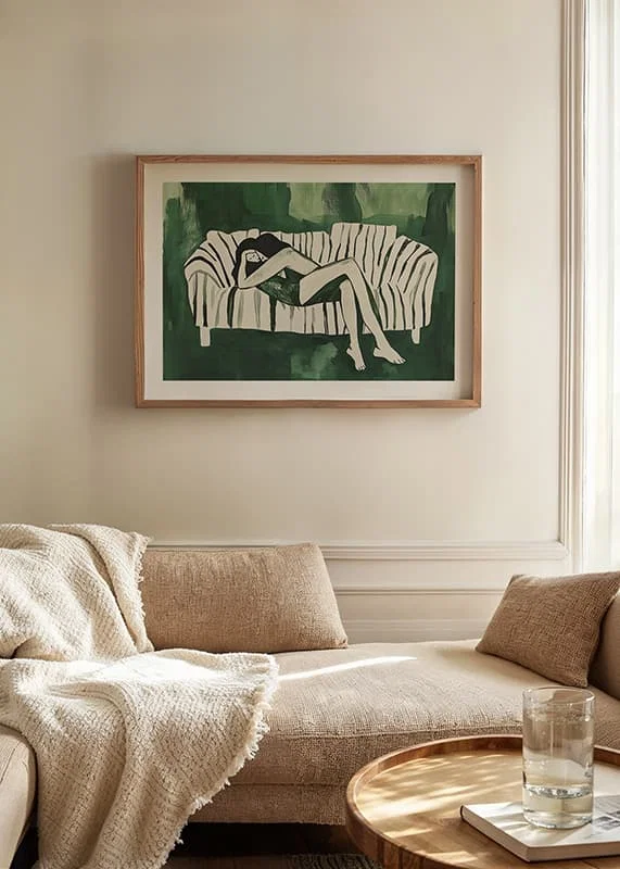 A relaxing scene filled with calm and harmony in green tones-12