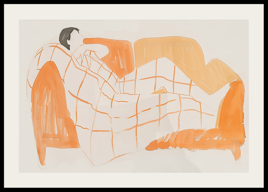 Une scène paisible de détente avec des tons chauds et des lignes douces-12