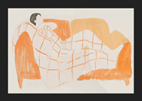 A peaceful scene of relaxation with warm tones and soft lines-5