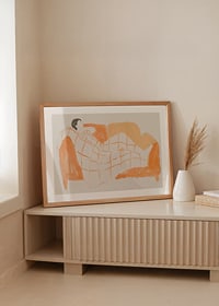 A peaceful scene of relaxation with warm tones and soft lines-8