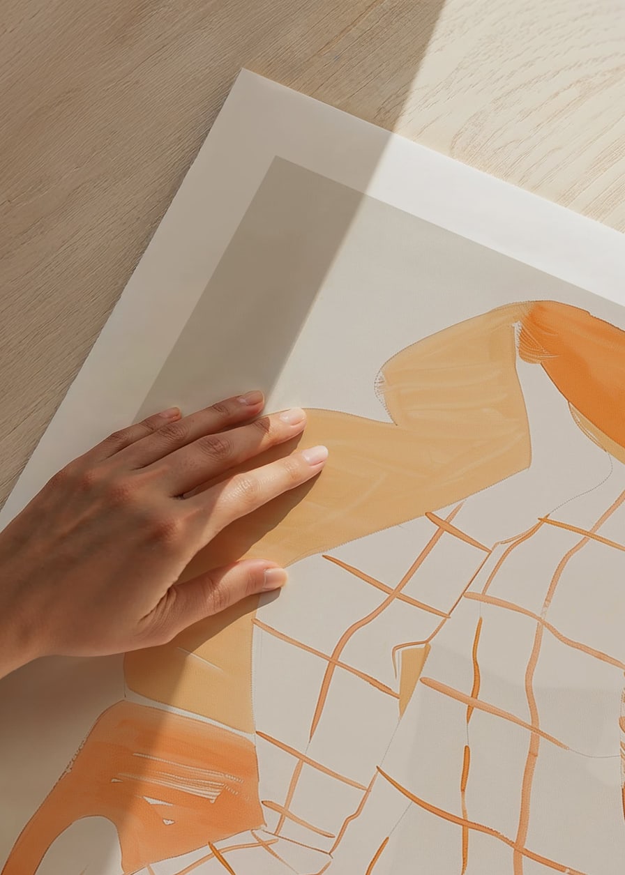 A peaceful scene of relaxation with warm tones and soft lines-12