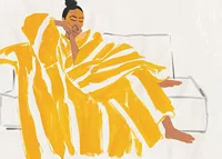 A relaxed moment in warm gold and soft tones creates peace-7