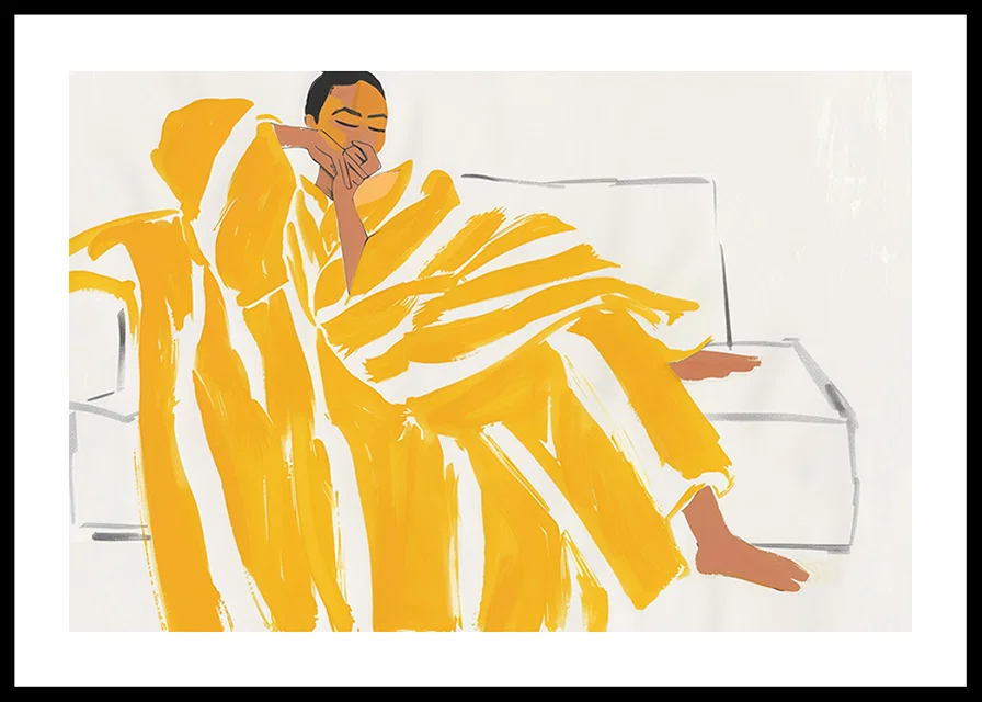 A relaxed moment in warm gold and soft tones creates peace-12