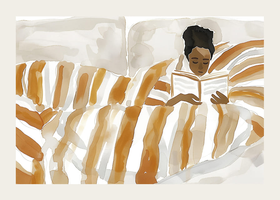 En avslappende stund i sengen med en bok varmer sjelen-12