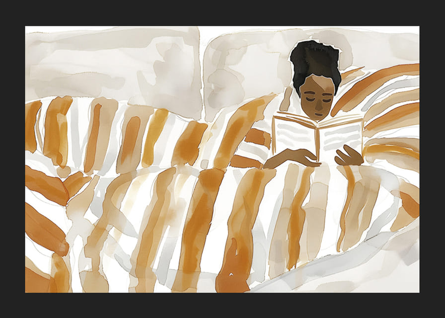 En avslappende stund i sengen med en bok varmer sjelen-12