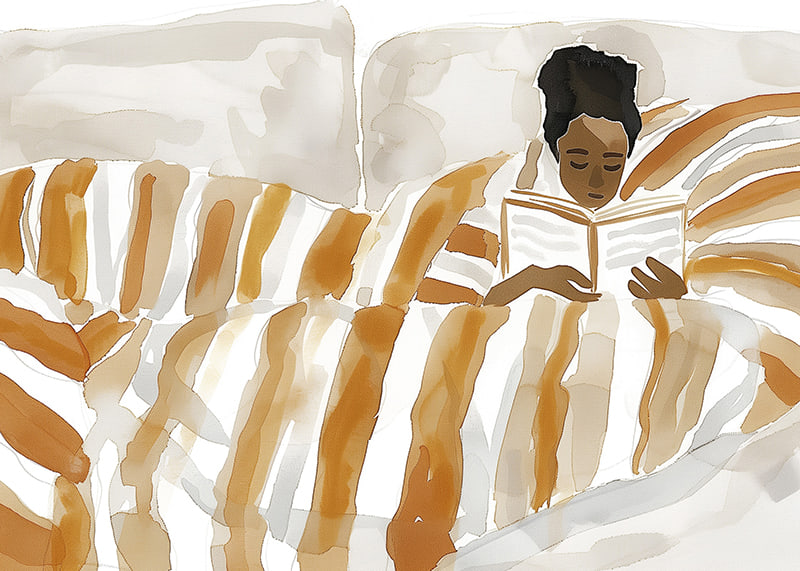A relaxing moment in bed with a book warms the soul-12