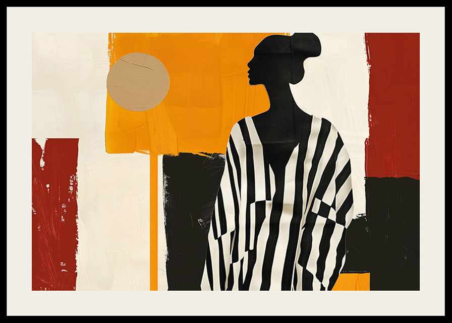 Kontrasterande skönhet med stilren elegans mot en uttrycksfull bakgrund-12