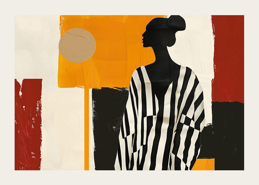 Kontrasterende skjønnhet med stilig eleganse mot en uttrykksfull bakgrunn-12